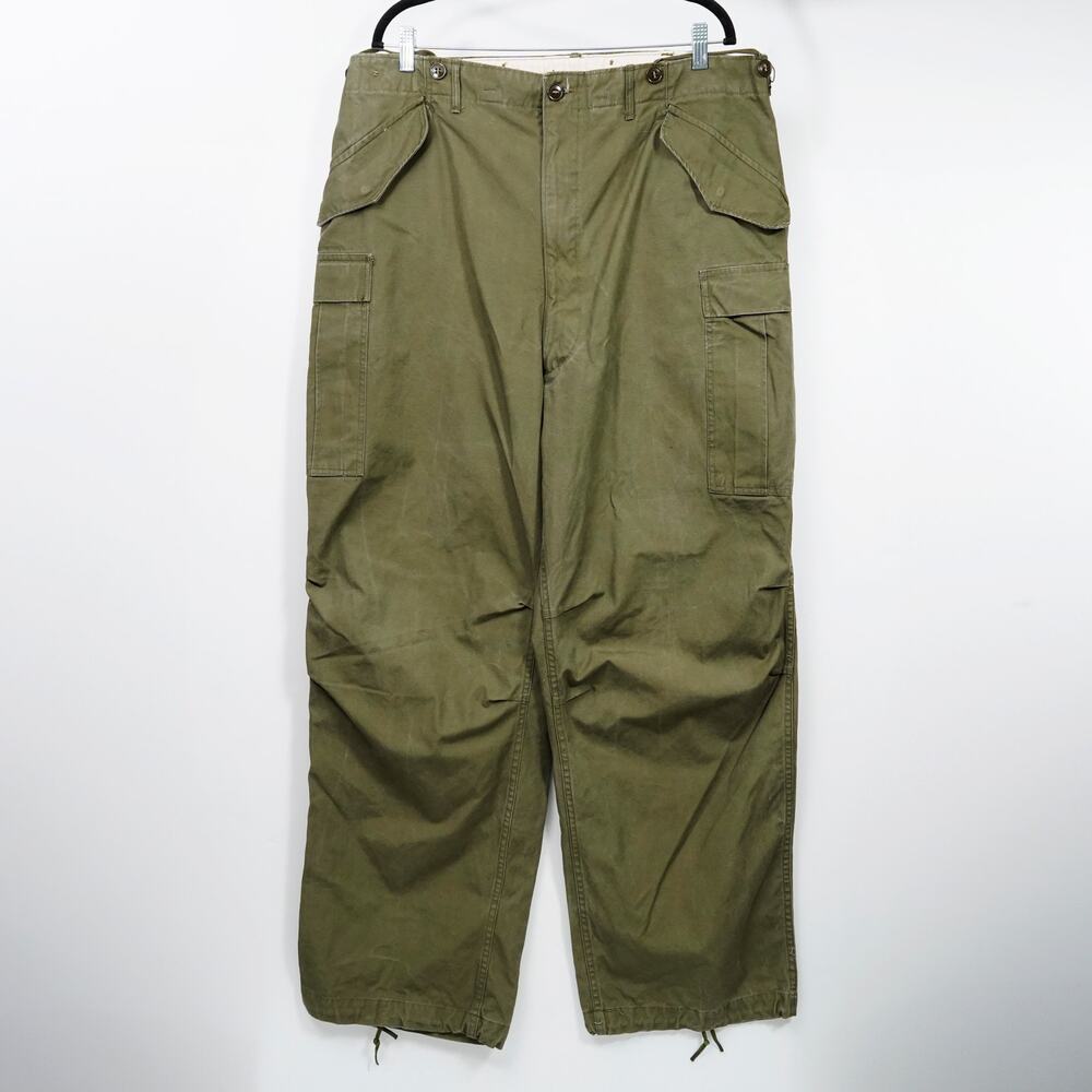 Vintage 1951 US Army M-51 Field Cargo Pants OG-107 Talon Zip Korean War 39x32